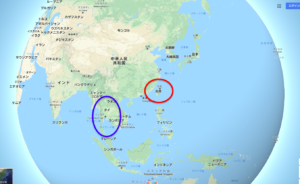 タイと台湾の場所