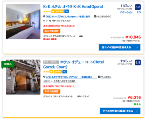 Booking.comでブダペストのホテルを調べてみた。プラハより安いかも。