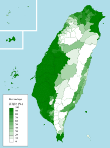 台湾語話者の割合